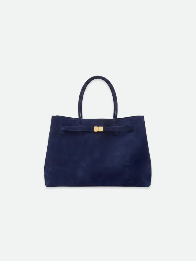 Giant Navy Suede Bag