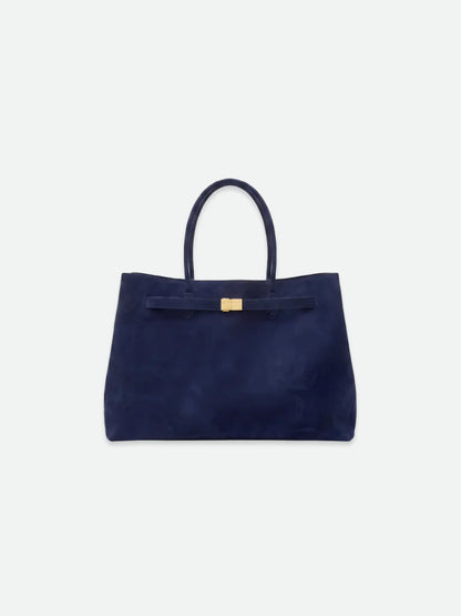 Giant Navy Suede Bag